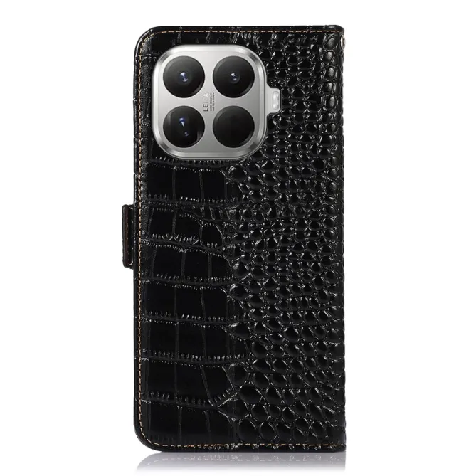 Housse Xiaomi 17T cuir véritable aspect croco