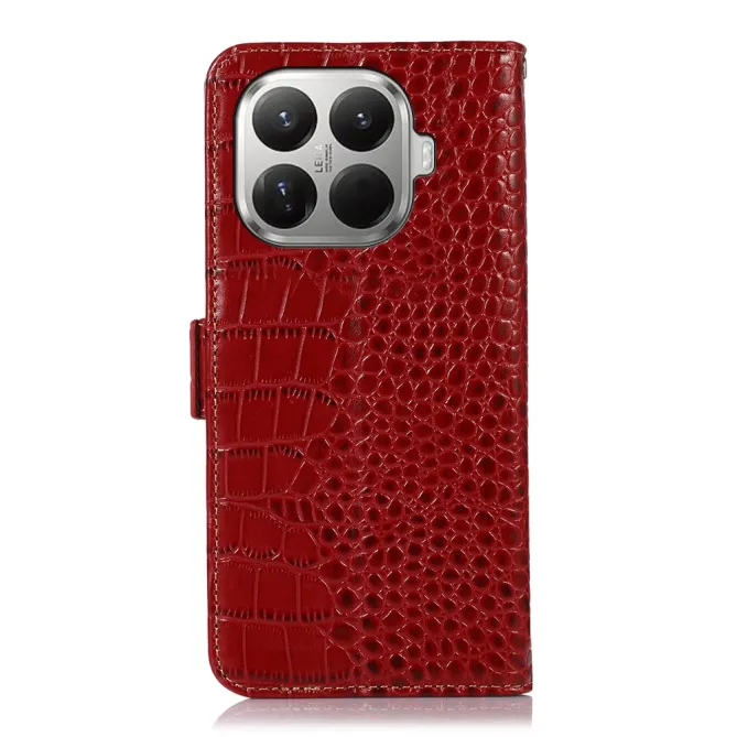 Housse Xiaomi 17T cuir véritable aspect croco