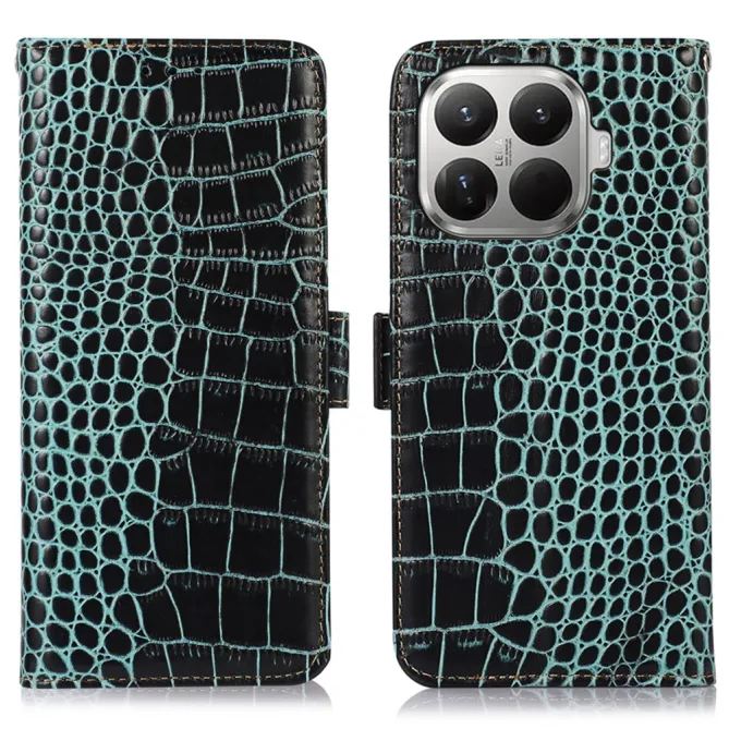Housse Xiaomi 17T cuir véritable aspect croco