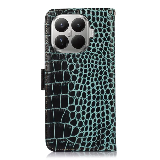 Housse Xiaomi 17T cuir véritable aspect croco