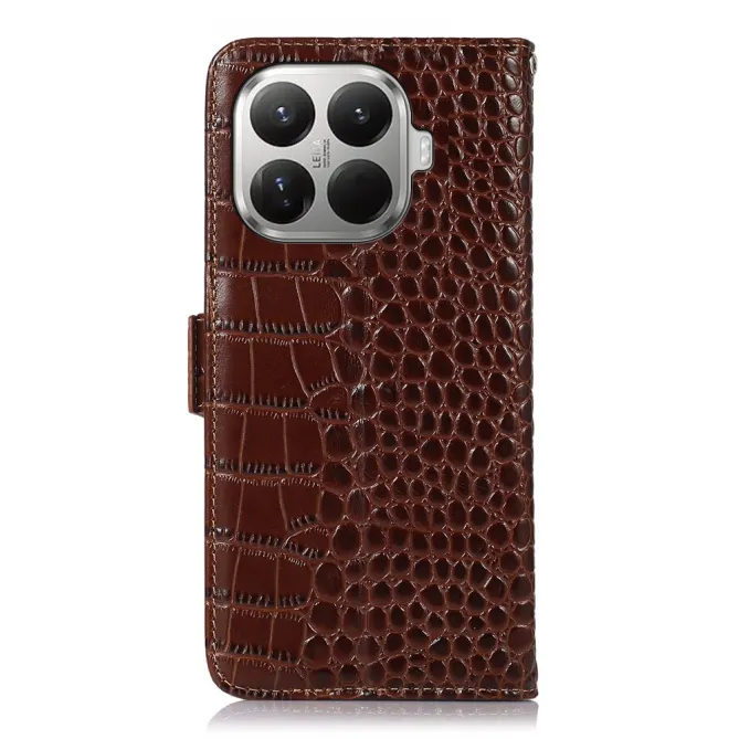 Housse Xiaomi 17T cuir véritable aspect croco