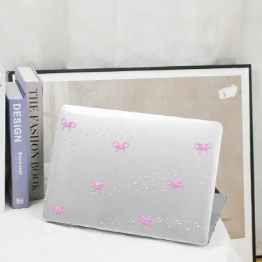 Coque MacBook Neo 13 pouces Nœuds Strass Paillettes