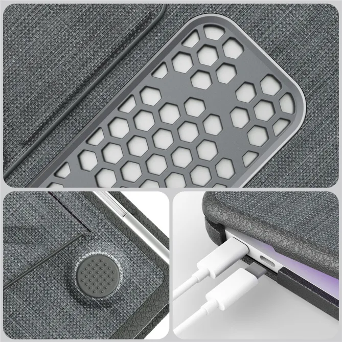 Coque MacBook Neo 13 pouces Tissu Premium Béquille