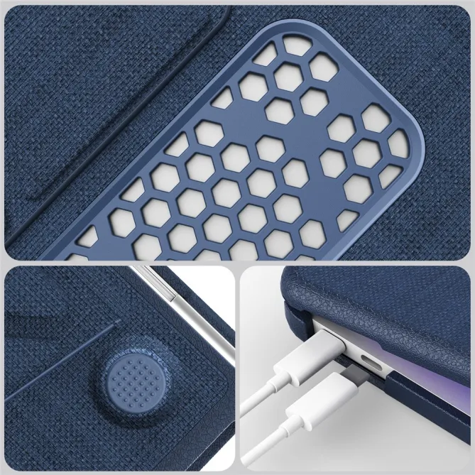 Coque MacBook Neo 13 pouces Tissu Premium Béquille