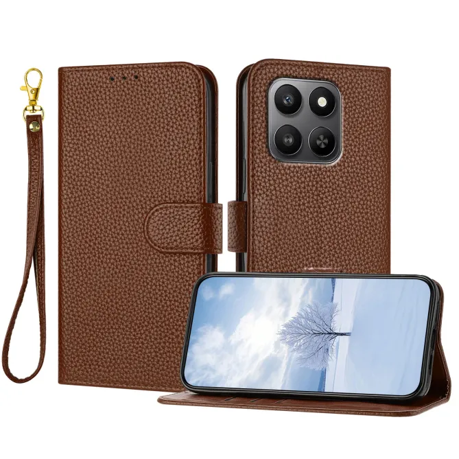 Housse Honor 600 Smart Simili Cuir Grain Litchi avec Dragonne