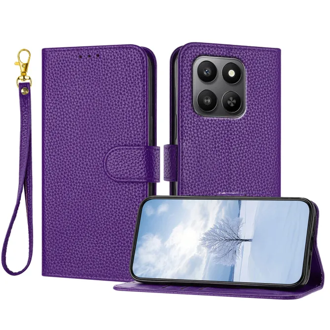 Housse Honor 600 Smart Simili Cuir Grain Litchi avec Dragonne