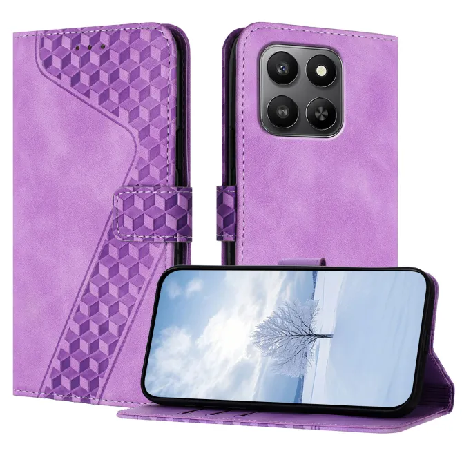 Housse Honor 600 Smart simili cuir géométrique relief
