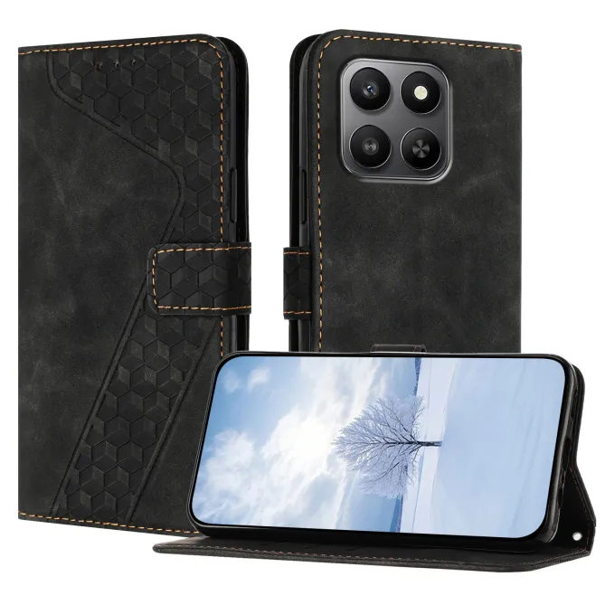 Housse Honor 600 Smart simili cuir géométrique relief