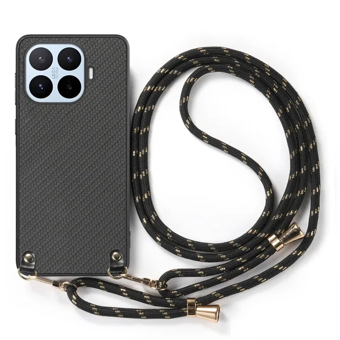 Coque Xiaomi 17T Pro Texture Fibre de Carbone Cordon Ajustable