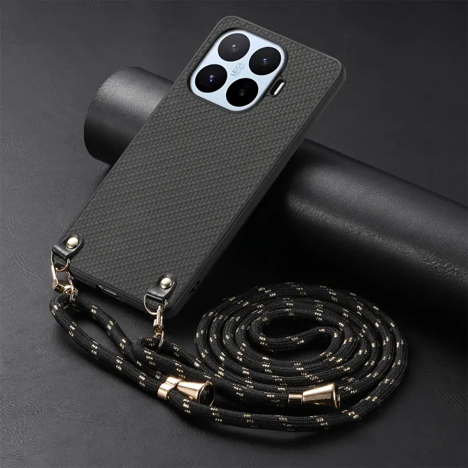 Coque Xiaomi 17T Pro Texture Fibre de Carbone Cordon Ajustable