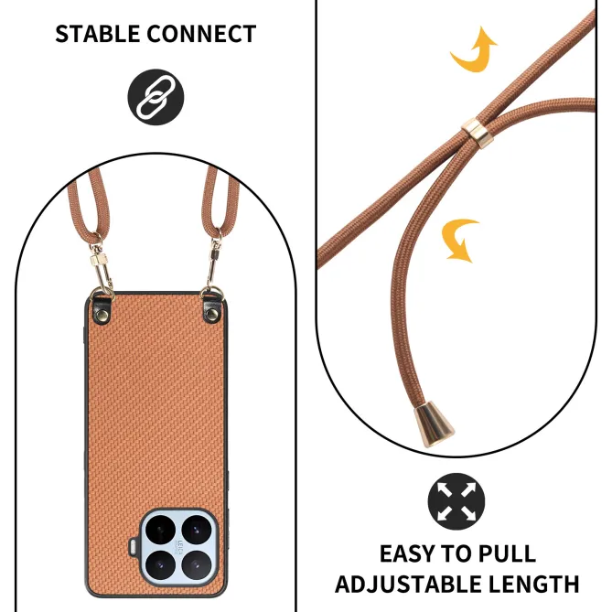 Coque Xiaomi 17T Pro Texture Fibre de Carbone Cordon Ajustable