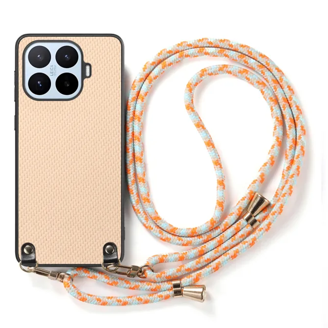 Coque Xiaomi 17T Pro Texture Fibre de Carbone Cordon Ajustable