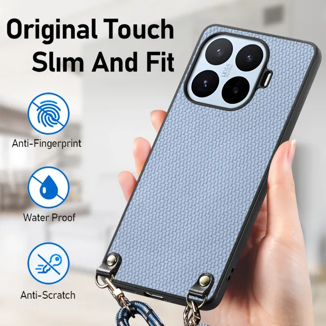 Coque Xiaomi 17T Pro Texture Fibre de Carbone Cordon Ajustable