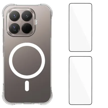 Coque Xiaomi 17T Pro Magnétique Transparente avec 2 Films Écran