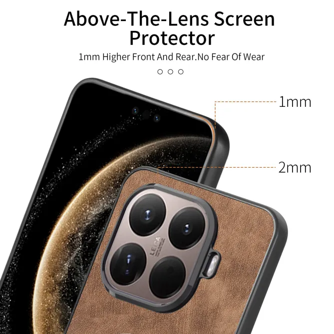 Coque Xiaomi 17T Pro Simili Cuir Rétro Anneau Rotatif