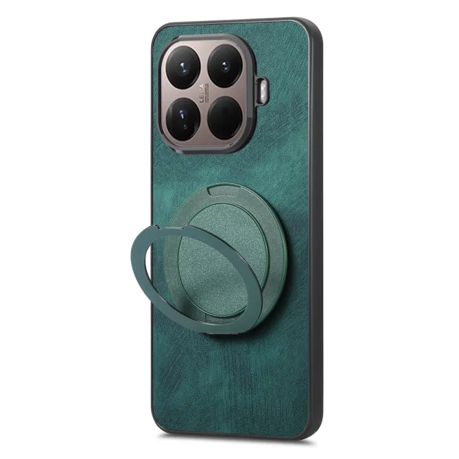 Coque Xiaomi 17T Pro Simili Cuir Rétro Anneau Rotatif