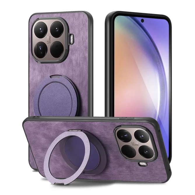 Coque Xiaomi 17T Pro Simili Cuir Rétro Anneau Rotatif