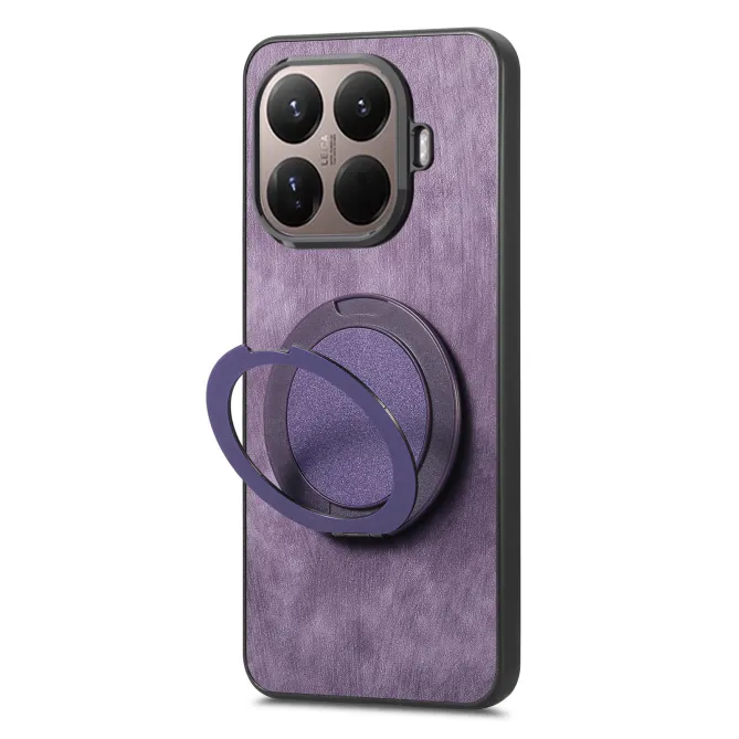 Coque Xiaomi 17T Pro Simili Cuir Rétro Anneau Rotatif