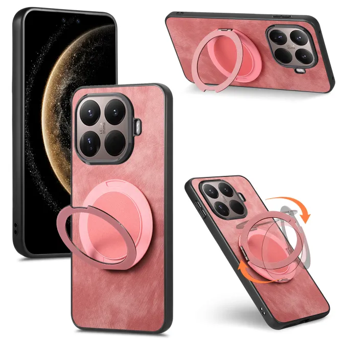 Coque Xiaomi 17T Pro Simili Cuir Rétro Anneau Rotatif