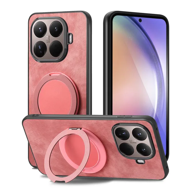 Coque Xiaomi 17T Pro Simili Cuir Rétro Anneau Rotatif
