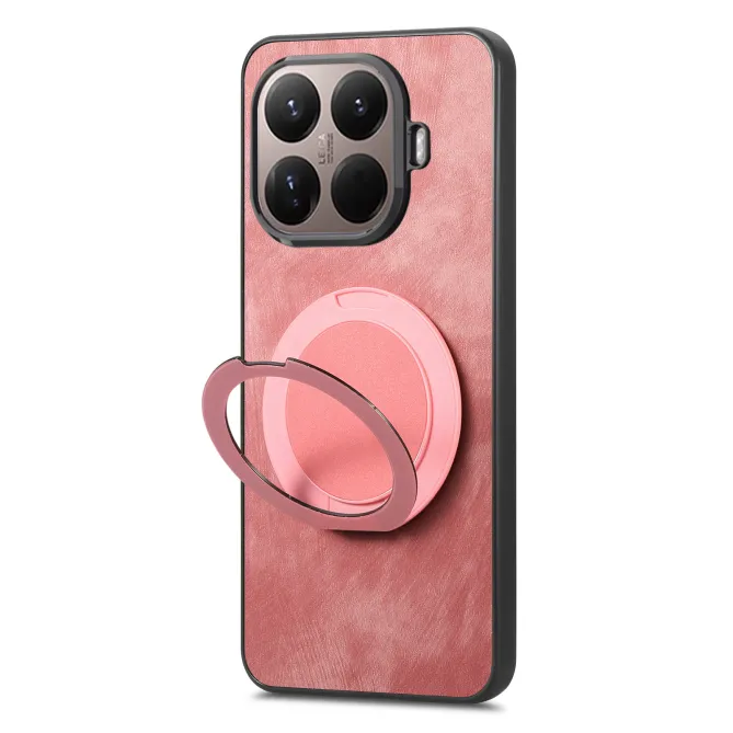 Coque Xiaomi 17T Pro Simili Cuir Rétro Anneau Rotatif