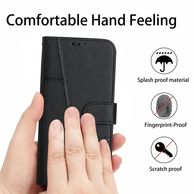 Housse Xiaomi 17T Pro Simili Cuir Lignes en Relief