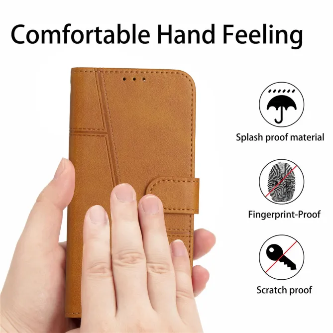 Housse Xiaomi 17T Pro Simili Cuir Lignes en Relief