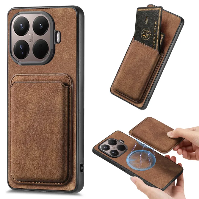 Coque Xiaomi 17T Pro Simili Cuir Rétro Porte-Cartes Magnétique Détachable
