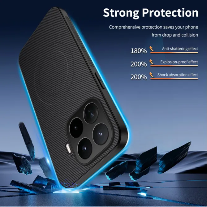 Coque Xiaomi 17T Pro Magnétique Style Fibre de Carbone