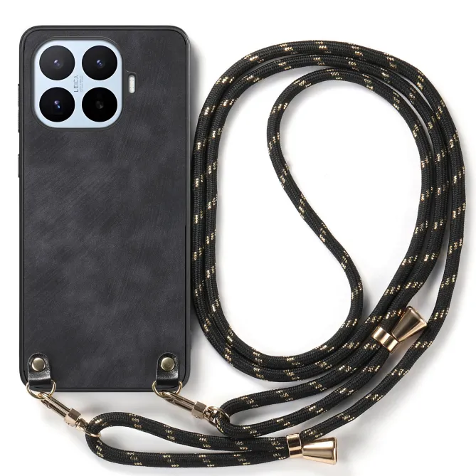 Coque Xiaomi 17T Pro Simili Cuir Rétro Cordon Bandoulière Ajustable