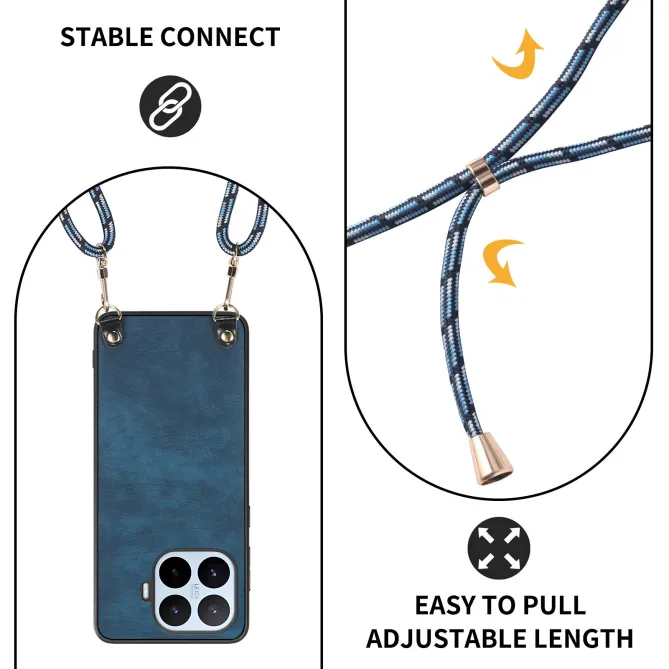 Coque Xiaomi 17T Pro Simili Cuir Rétro Cordon Bandoulière Ajustable