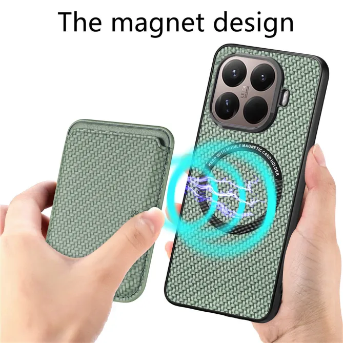 Coque Xiaomi 17T Pro Fibre de Carbone Porte-Carte Détachable