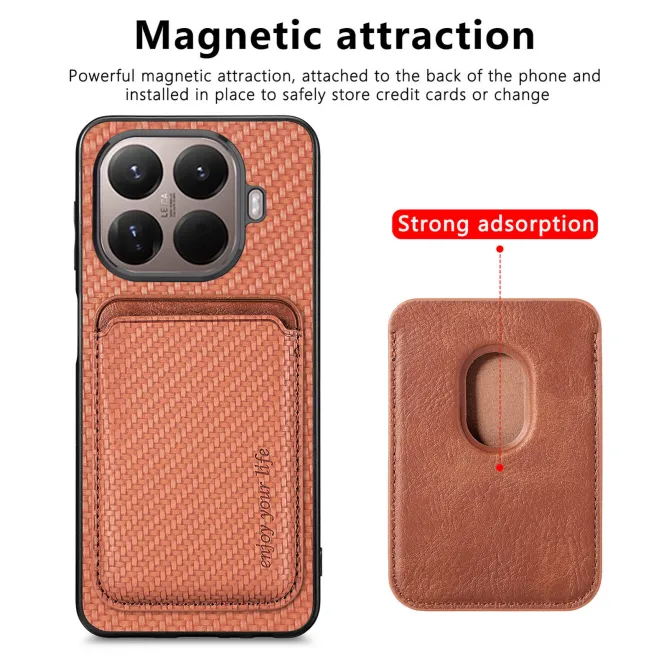 Coque Xiaomi 17T Pro Fibre de Carbone Porte-Carte Détachable