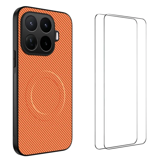 Coque Xiaomi 17T Pro Fibre de Carbone Magnétique avec 2 Verres Trempés