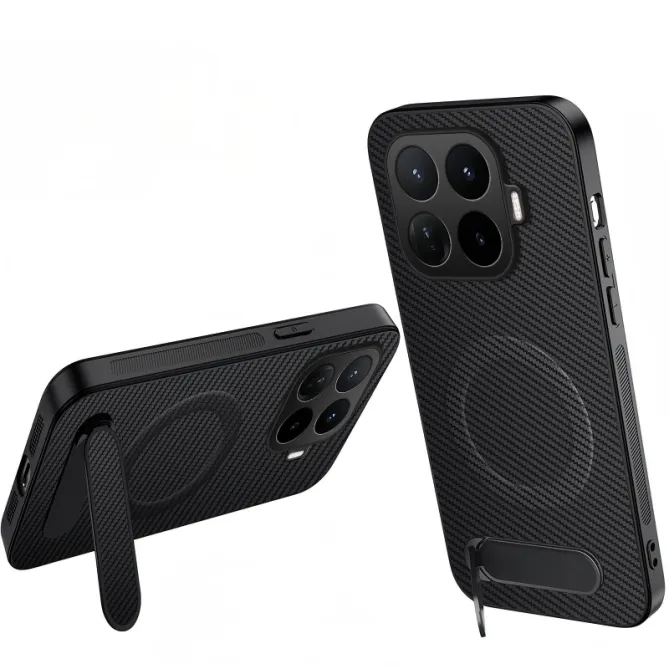 Coque Xiaomi 17T Pro Fibre de Carbone Magnétique avec Support