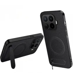 Coque Xiaomi 17T Pro Fibre de Carbone Magnétique avec Support