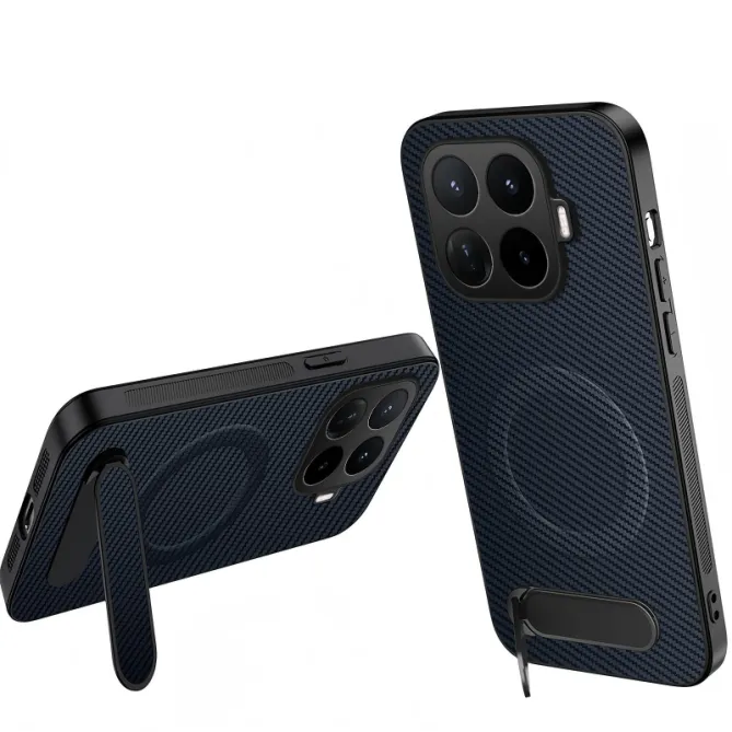 Coque Xiaomi 17T Pro Fibre de Carbone Magnétique avec Support