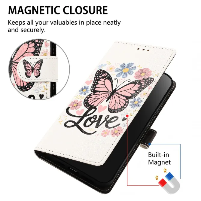 Housse Xiaomi 17T Pro Papillon Love Rabat Simili Cuir Dragonne