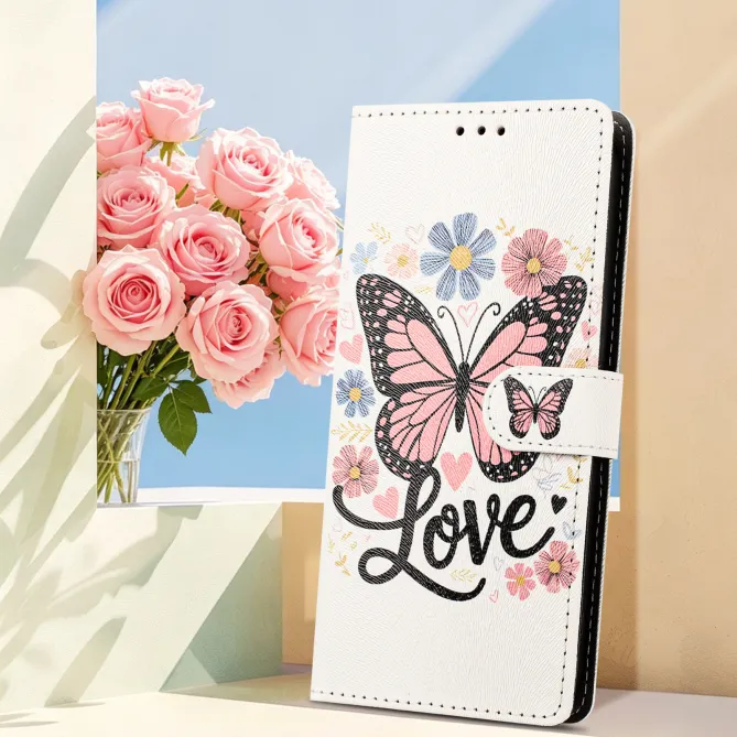 Housse Xiaomi 17T Pro Papillon Love Rabat Simili Cuir Dragonne