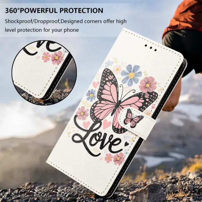 Housse Xiaomi 17T Pro Papillon Love Rabat Simili Cuir Dragonne