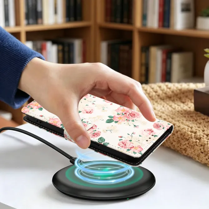 Housse Xiaomi 17T Pro Fleurie Roses Vintage avec Dragonne