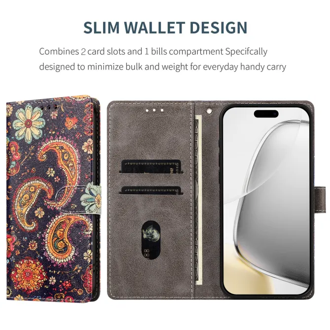 Housse Xiaomi 17T Pro Paisley Bohème Rabat Simili Cuir Dragonne