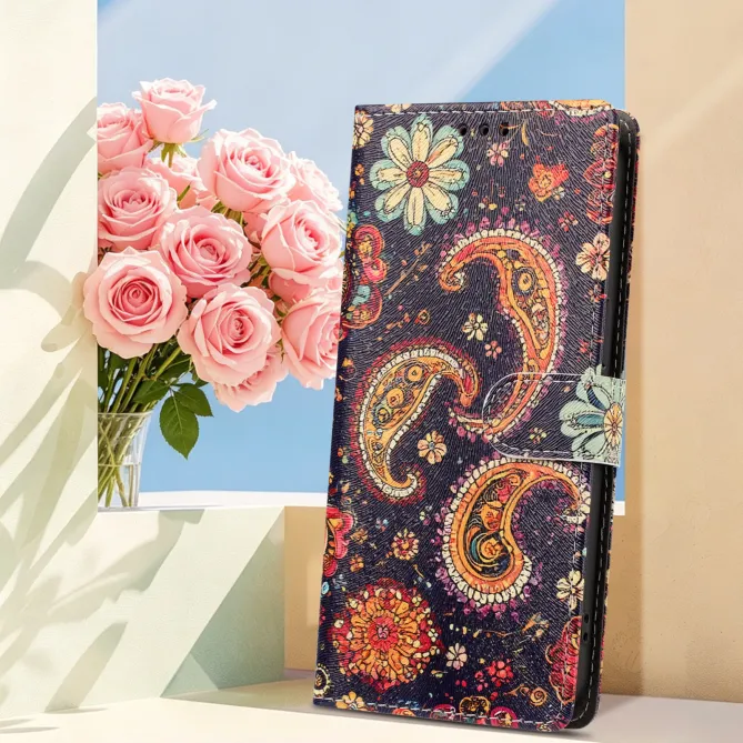 Housse Xiaomi 17T Pro Paisley Bohème Rabat Simili Cuir Dragonne