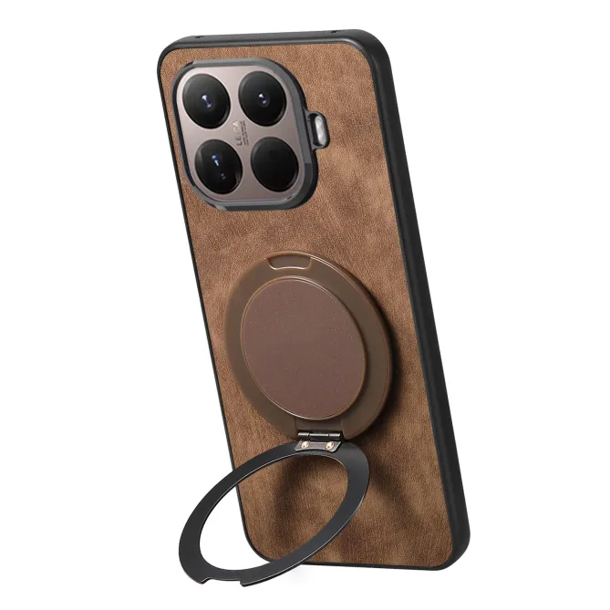 Coque Xiaomi 17T Simili Cuir Rétro Anneau Rotatif