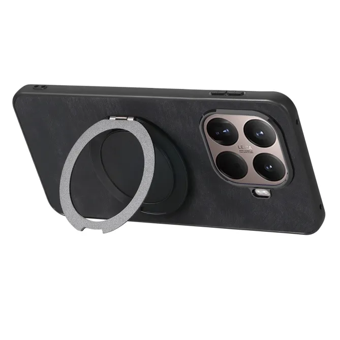 Coque Xiaomi 17T Simili Cuir Rétro Anneau Rotatif