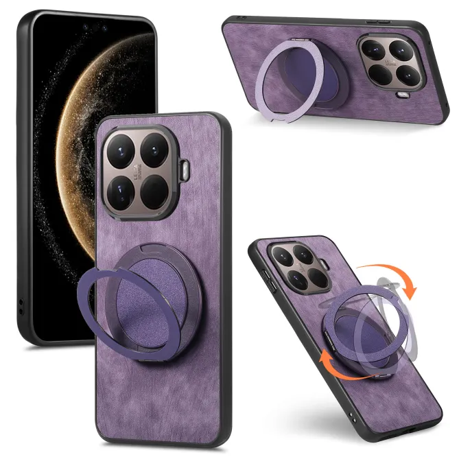 Coque Xiaomi 17T Simili Cuir Rétro Anneau Rotatif