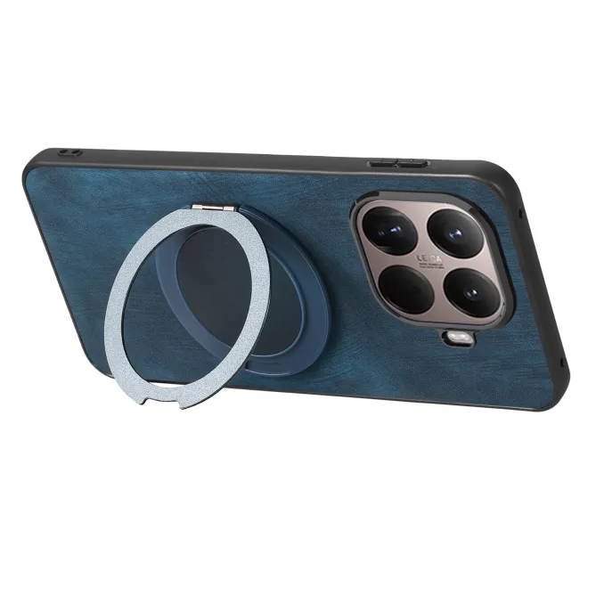 Coque Xiaomi 17T Simili Cuir Rétro Anneau Rotatif