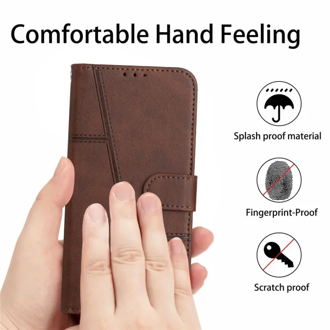 Housse Xiaomi 17T Simili Cuir Lignes en Relief