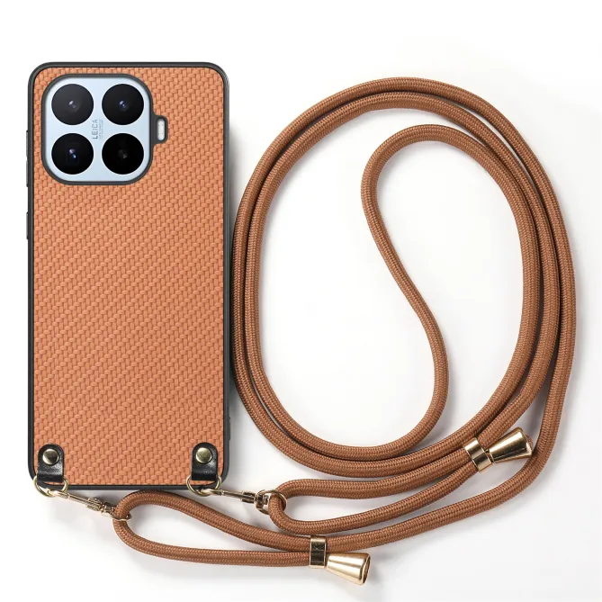 Coque Xiaomi 17T Texture Fibre de Carbone Cordon Ajustable