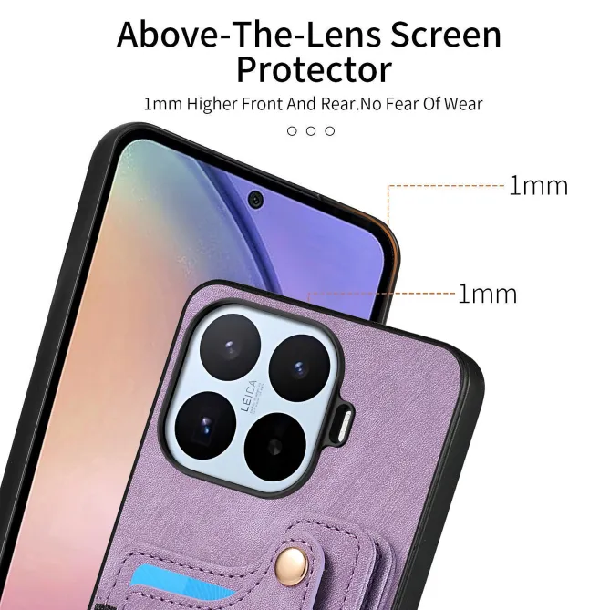 Coque Xiaomi 17T Simili Cuir Rétro Porte-Cartes RFID Anneau Rotatif